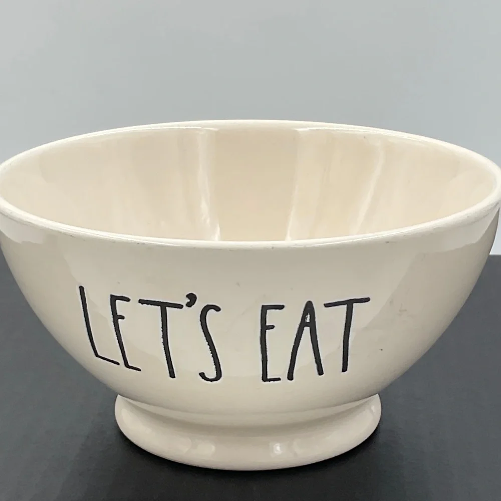 NWOT Rae Dunn by Magenta LET’S EAT Bowl for Cereal Ice Cream Soup or Snacks - Picture 4 of 14